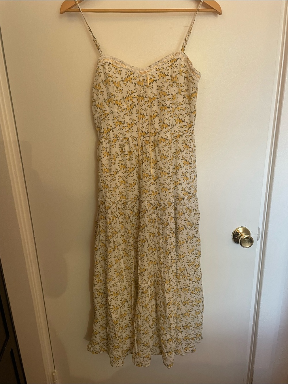 Trixxi Yellow Floral Spaghetti-Strap Maxi Dress